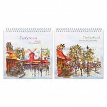 Блокнот для зарисовок 190х190мм 60л крафт бумага Полином Sketchbook 2611