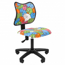 Кресло детское Chairman Kids 102 Black тканевое покрытие с рисунком Котики