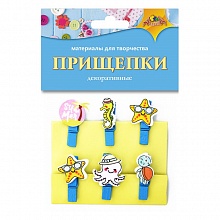 Декоративный элемент Прищепка 6шт Морская коллекция КТС-ПРО, С3574-16