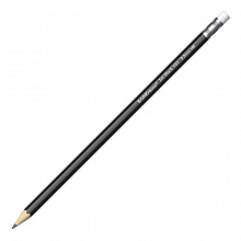 Карандаш чернографитный HB с ластиком шестигранный Jet Black 101 Erich Krause, 45605