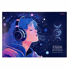 Альбом для рисования А4 40л склейка Чарующая музыка Проф-Пресс, 40-5136