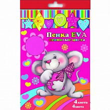 Фоамиран 4л 4цв А4 неон Феникс 34002
