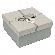 Коробка подарочная квадратная 19х19х9,5см серая For You OMG, 7201530/7
