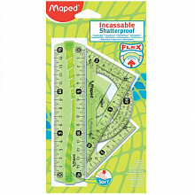 Набор геометрический малый 4 предмета ассорти корпус MAPED Flex 244069