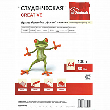 Бумага для офисной техники А4 100л 80г/м2 белизна 146% Крис Creative Студенческая, БС-100