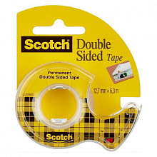 Клейкая лента двусторонняя 12ммх6,3м с диспенсером 136D 3M Scotch, 7100093103