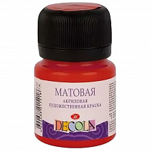 Краска акриловая матовая 20мл красная Decola 14326331