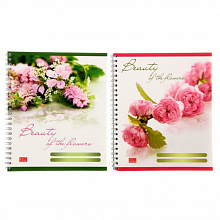 Тетрадь спираль  80л клетка Цветы Полином, 22с5-80