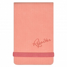 Записная книжка А6 96л линия розовый кожзам на резинке Феникс 57144