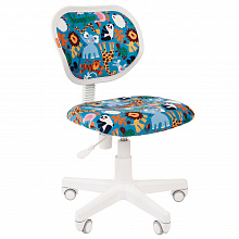 Кресло детское Chairman Kids 106 White тканевое покрытие с рисунком Зоопарк