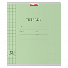 Тетрадь 12л крупная клетка Классика с линовкой зеленая Erich Krause, 46466