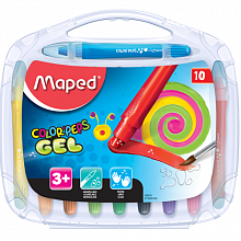 Мелки гелевые акварельные 10 цветов пластиковые смываемые MAPED Gel 836310