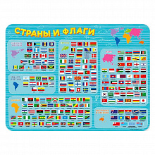 Подкладка настольная 43х32см Страны и флаги ГЕОДОМ, 4607177458472