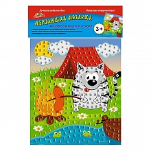Мозаика из мягкого пластика мерцающая А5 Кот на пикнике КТС-ПРО, С2420-22