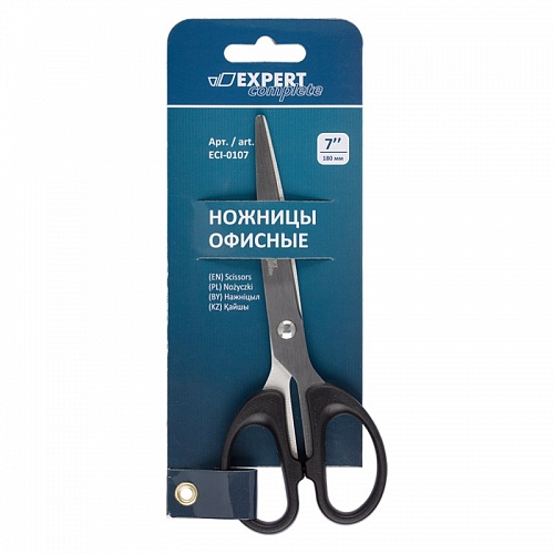 Ножницы 18см черные в блистере Expert Complete ECI-0107 Ножницы 18см черные в блистере Expert Complete ECI-0107