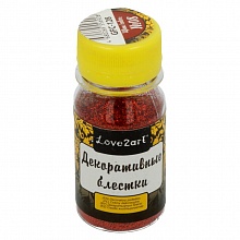 Блестки для декора 20г красный Love2art, GFC-128 08