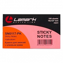 Блок самоклеящийся  76х127мм 100л розовый неон LAMARK, SN0117-PK