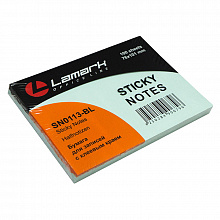 Блок самоклеящийся 76х76мм 100л голубая пастель LAMARK, SN1112-BL