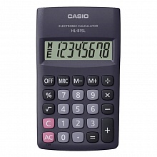 Калькулятор карманный 8 разрядов CASIO черный HL-815L-BK-W-GP