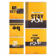 Тетрадь  48л клетка Цитаты на желто-сером ассорти Проф-Пресс, 48-3015