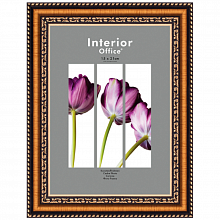 Фоторамка пластиковая 15х21см Золото 786 со стеклом Interior Office Светосила, 5-07443