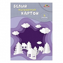 Картон белый 6л А4 мелованный в папке Белый пейзаж КТС-ПРО, С1087-19