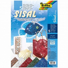 Набор сизали 5л 23х33см 135г/м2 интенсивные цвета с глиттером Folia 860409