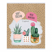 Тетрадь  48л клетка Кактусы в горшках Проф-Пресс, 48К-3718