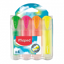 Набор текстовыделителей 4цв гибкий наконечник Fluo Peps Soft Translucent MAPED, 745947